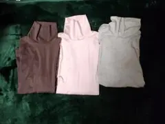 ⭐ユニクロ⭐タートルネック3枚セット（ブラウン・ピンク・グレー）Мサイズ