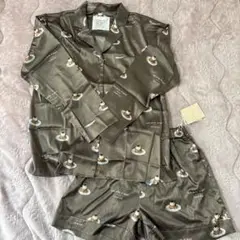 GELATO PIQUE サテンルームウェア 上下セット ブラウン