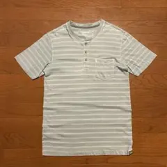 00s eddie bauer ボーダー ヘンリーネックtシャツ XSサイズのサムネイル
