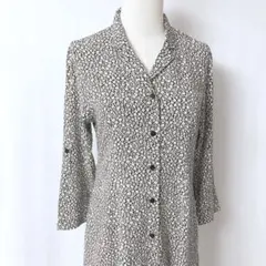 【スナイデル】シャツワンピース 小花柄 ガウンワンピ ロールアップ袖 レーヨン