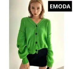 EMODA オーバーサイズルーズカーディガン グリーン レア 完売品のサムネイル