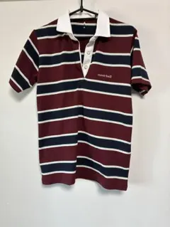 【お買い得】mont-bell ストライプ 半袖ポロシャツ