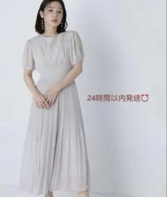 極美品♡NATURAL BEAUTY BASIC楊柳プリーツワンピースのサムネイル
