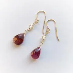 【SALE】（395）ピンクトルマリンのピアス 14kgf
