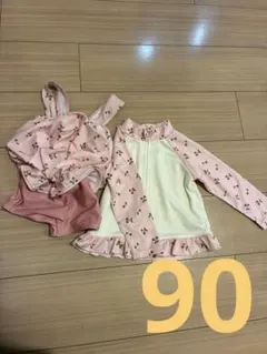 チェリー柄水着・ラッシュガードセット