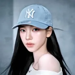 【韓国限定】カリナ着用 MLB KOREA キャップ ライトブルー　aespaのサムネイル