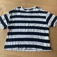 Zara kidsコットン100%黒×白ボーダー半袖Tシャツ134cm