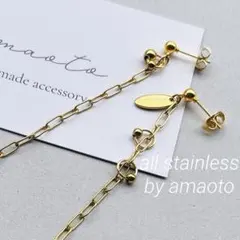No. 318 オールステンレスピアス メンズピアス チェーンピアス オーダー可
