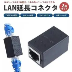 LANケーブル 延長コネクタ 2個セット RJ45 中継コネクタ ギガビット