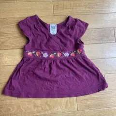 babyGAP チュニック　シャツ　刺繍　80 紫　パープル