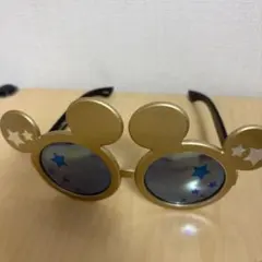 ミッキー型 ゴールドサングラス