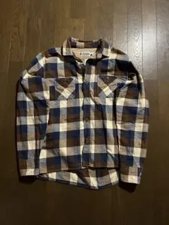 チェック柄フランネル長袖シャツ