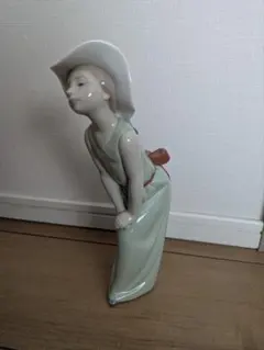 Lladro 鏡の前で 少女の磁器人形 置物のサムネイル