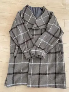 DURASチェック柄ロングコート #美品
