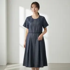 【新品タグ付15万】最高級レコパン 麻混ワンピース イタリア製【サイズ40/M】のサムネイル