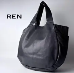 美品 REN レン パンプキンサック トートバッグやぎ革 黒 アーバンリサーチのサムネイル