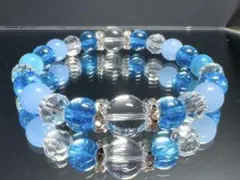 アクアマリン ラリマー 水晶天然石ブレスレット