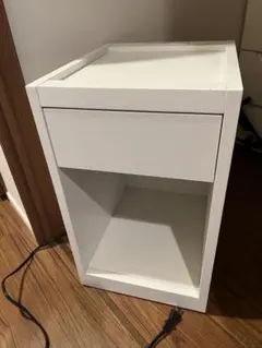 直接取引可能　ホワイト サイドテーブル 引き出し付き