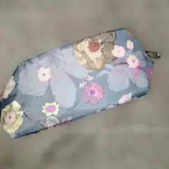 美品✰LeSportsac　横長　花柄ポーチ　グレー