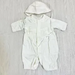 【美品】ベビードレス セレモニードレス カバーオール 帽子付き 退院着 お宮参り