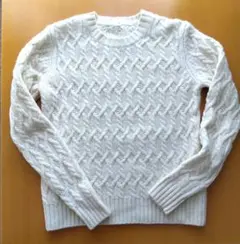 MUJI 無印良品　ケーブル柄　厚手ニット　アイボリー　ウール100%