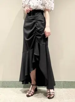 SNIDEL シャーリングスリットマーメイドスカート