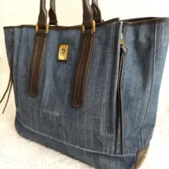 DIESEL　ディーゼル　トートバッグ　デニム　A4サイズ　レザー ハンドバッグ