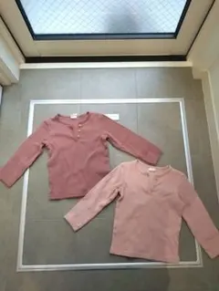 H&M リブトップス　双子コーデ　(80サイズ)
