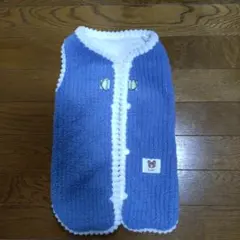 犬用フリースベスト 青