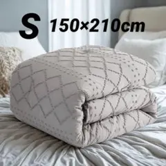 軽量★掛け布団 シングル 超極細中綿 洗える 北欧風 150×210cm グレーのサムネイル