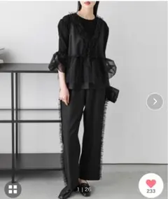 La-gemme チュールベスト&パンツ　セットアップ