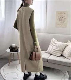 クラシカルエルフ Vネック ロングワンピース ジャンパースカート L