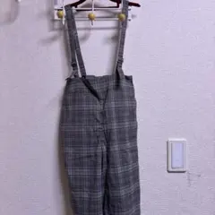 GU チェック柄オーバーオール 110cm