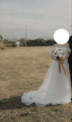 ドレスプロダクション　オフショルダーオーガンジー　フリルドレス（W248）