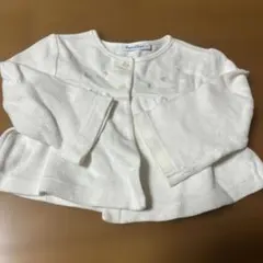 familiar フリル付きホワイトカーディガン