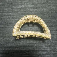 パール装飾 ゴールド ヘアクリップ 中型