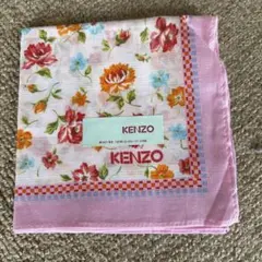 KENZO ハンカチ 花柄 ピンク チェック柄のサムネイル
