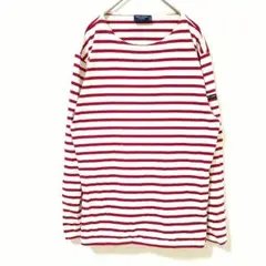 セントジェームス　長袖　赤/白　ストライプ Tシャツ S　ボートネック