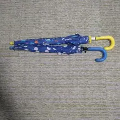 キャラクター柄 長傘 青色 水玉模様