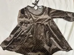 anyFAM ブラウン ドット柄 ワンピース 100