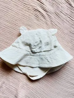 ZARA 耳付きホワイトハット 6-12ヶ月