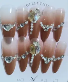 A6グラデーションブラウン ネイルチップSサイズ10個セット