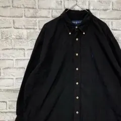 ラルフローレン長袖シャツ！ブラックL ロゴ刺繍 0303