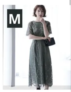 pour vous ワンピースドレス お呼ばれドレス レース M 結婚式