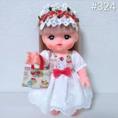 324 メルちゃん 服 ハンドメイド 3点セット ワンピース 髪飾り バッグのサムネイル