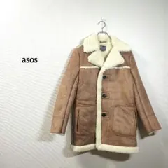 asos　エイソス　ムートンコート　ボア　アウター　コート　キャメル