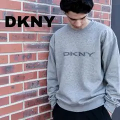 DKNY ダナキャラン　スウェット トレーナー 裏起毛 ロゴ　グレー L
