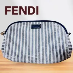 フェンディ ポーチ ストライプ ヴィンテージ 希少 FENDI F