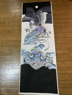 鷹と和風模様の生地　⑩