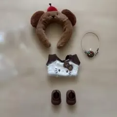 ドール用 アウトフィットセット くま耳帽子 猫の模様のサムネイル